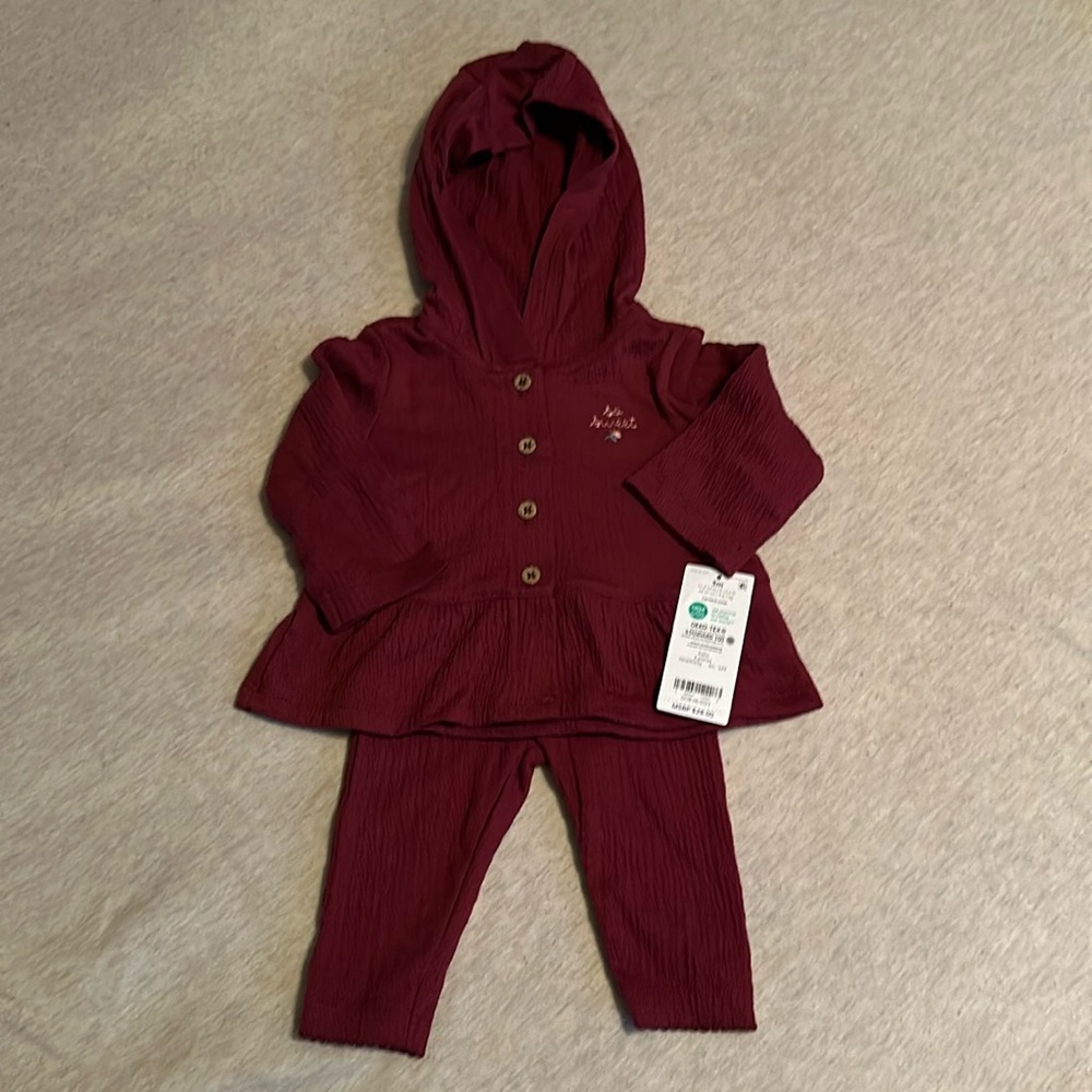 2/3 piece, maroon carters set. NWT